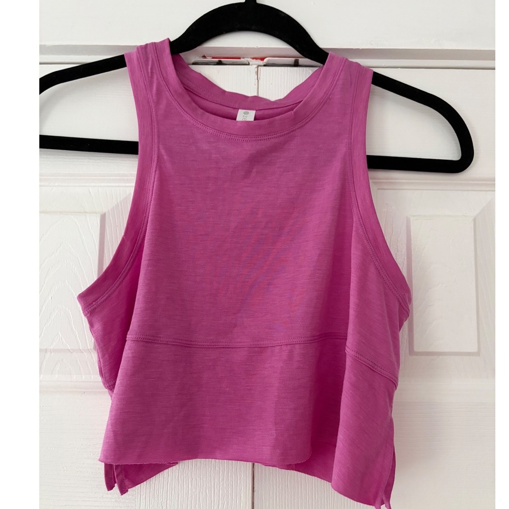 Zella Girl Kids Pink Cropped Tank Top Activewear Shirt Medium 8/10 Magenta Sport